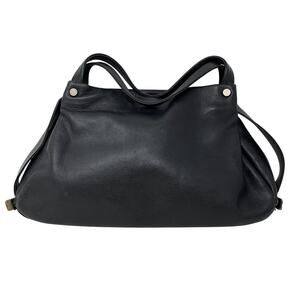 Vintage Marco Buggiani Satchel Handbag Purse Black Leather Top Handle